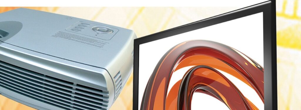 Projector and flat-screen monitor installed by Time Communication Solutions